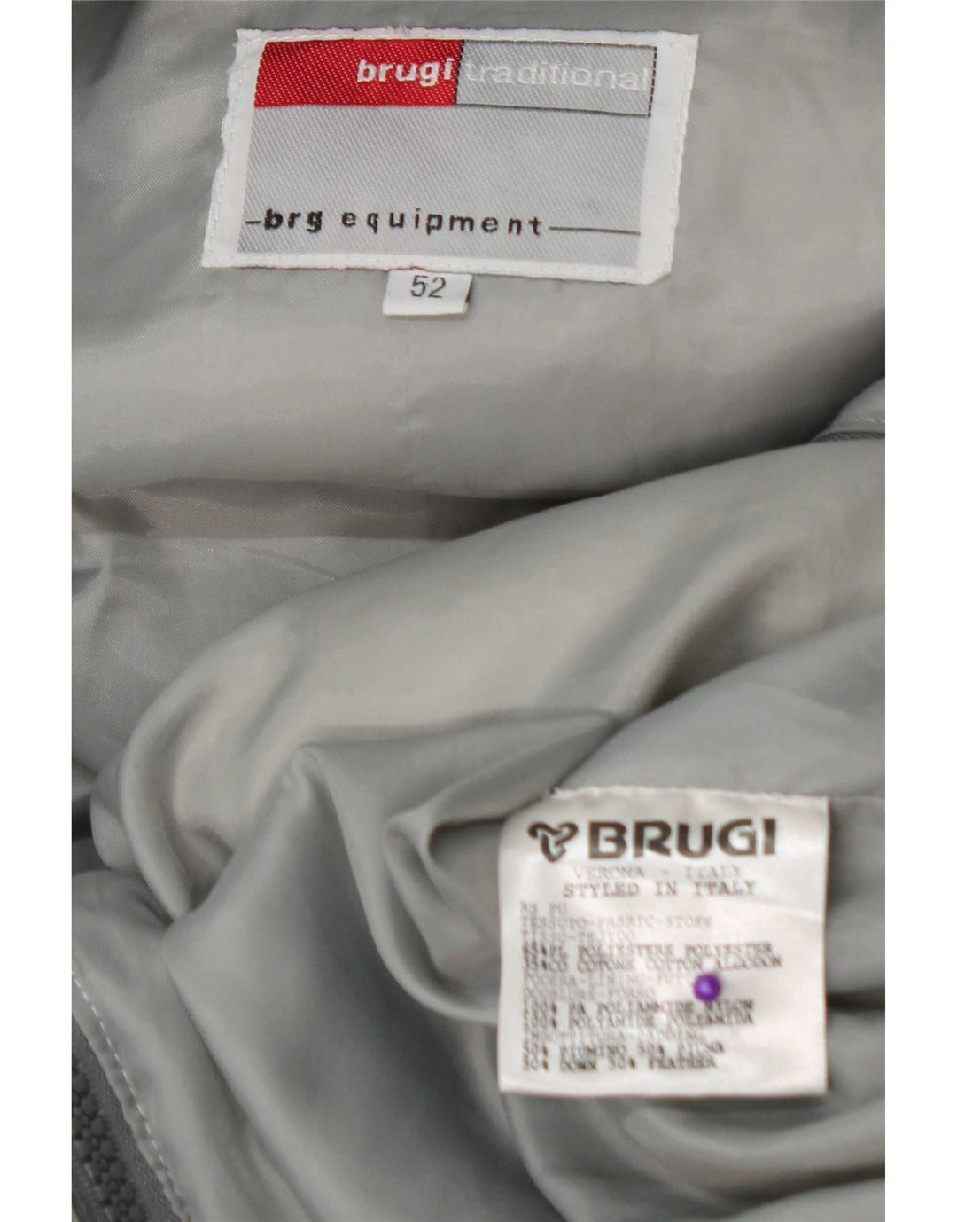 Giacca imbottita con cappuccio Brugi Uomo IT 52 XL Poliestere Grigio