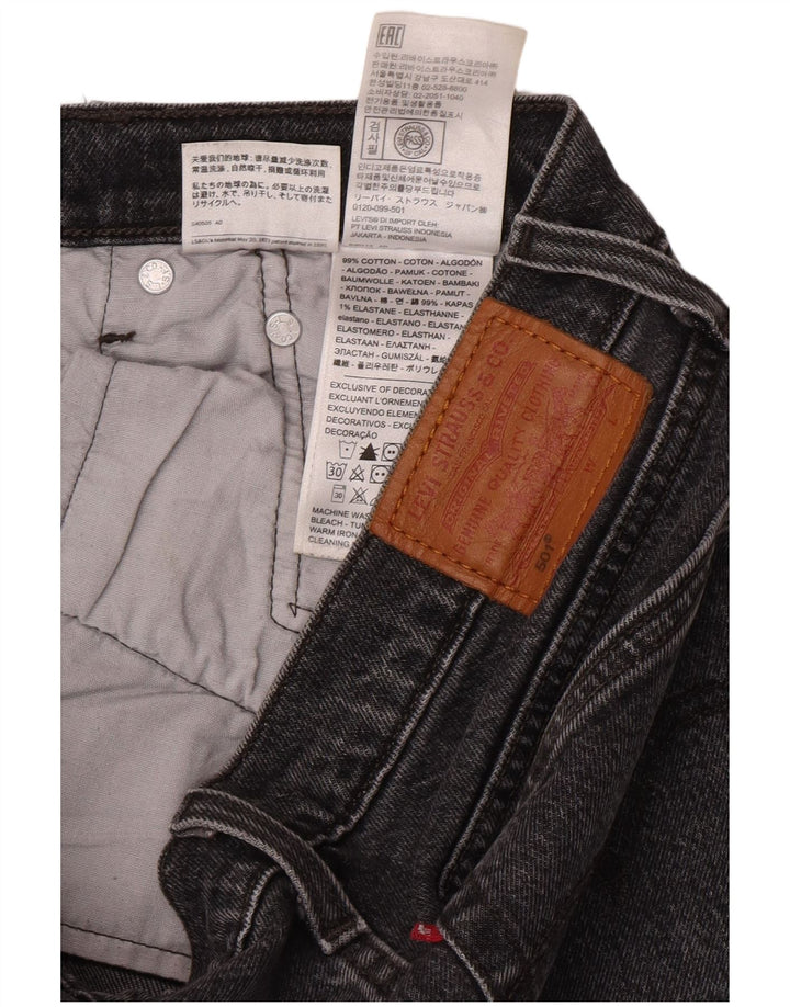 Jeans dritti Levi's 501 da donna W28 L28 cotone grigio