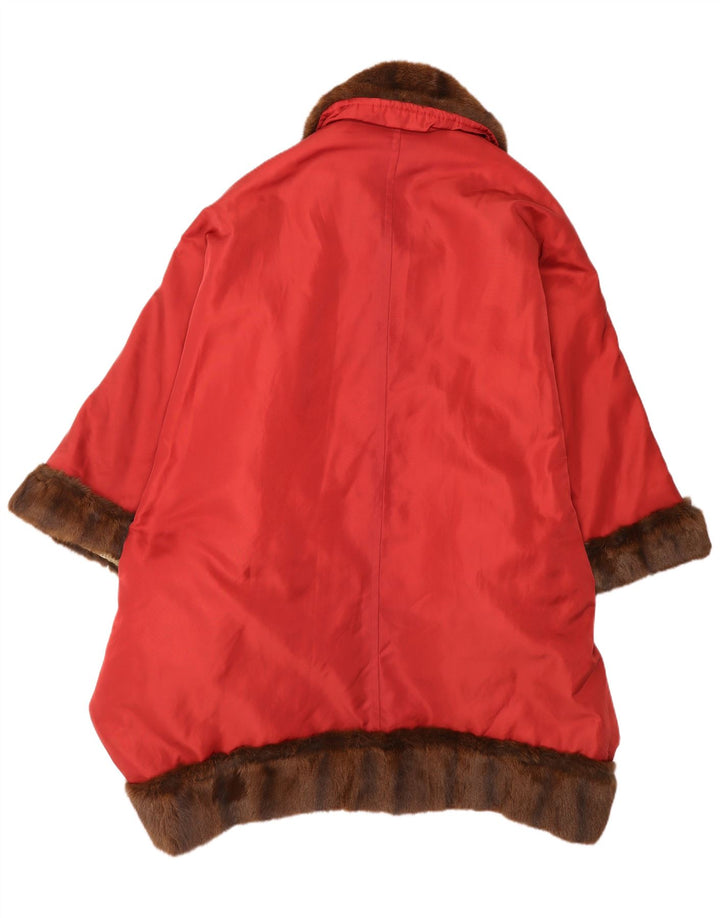 Cappotto poncho vintage da donna, taglia unica, colore rosso