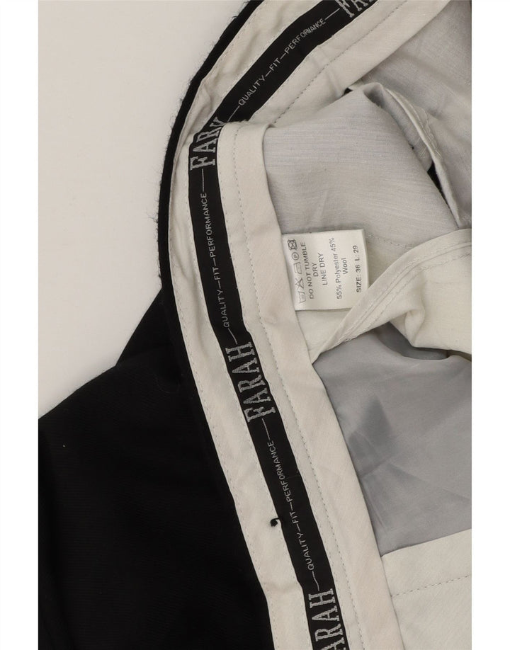 Pantaloni da abito dritti da uomo Farah W36 L29 poliestere nero