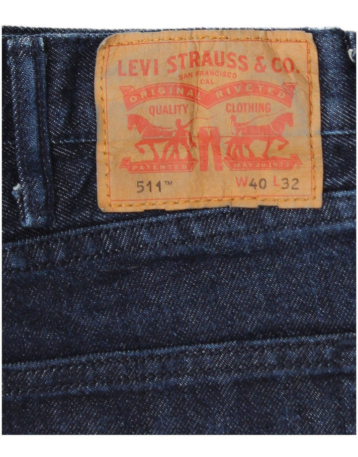 Levi's Uomo 511 Slim Jeans W40 L32 Blu Navy Cotone Classico