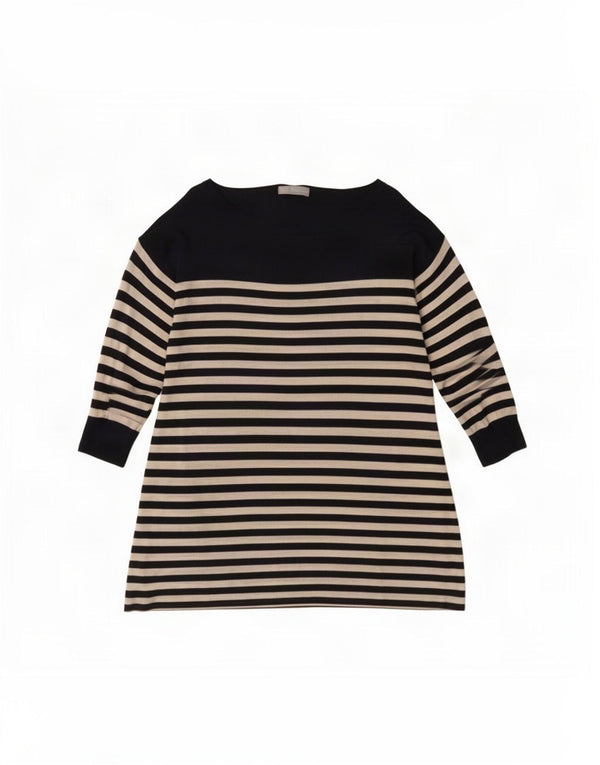 Marks & Spencer Portafoglio da donna Top manica 3/4 UK 18 XL Blu navy a righe
