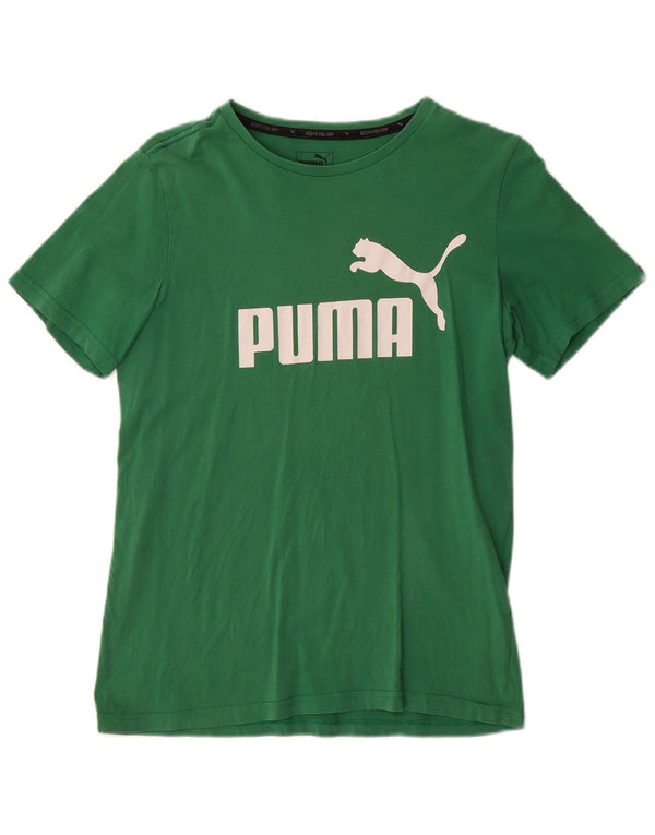 T-shirt grafica da bambino Puma 13-14 anni in cotone verde