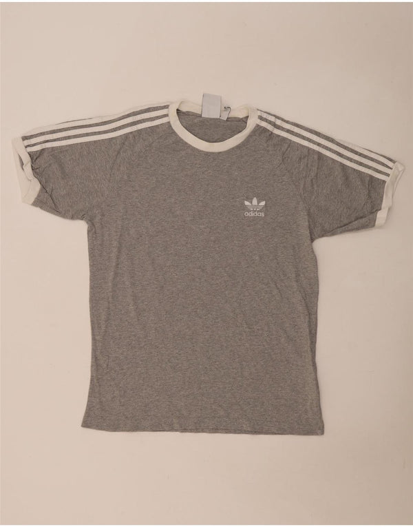 T-shirt da uomo Adidas Top grande in cotone chiazzato grigio