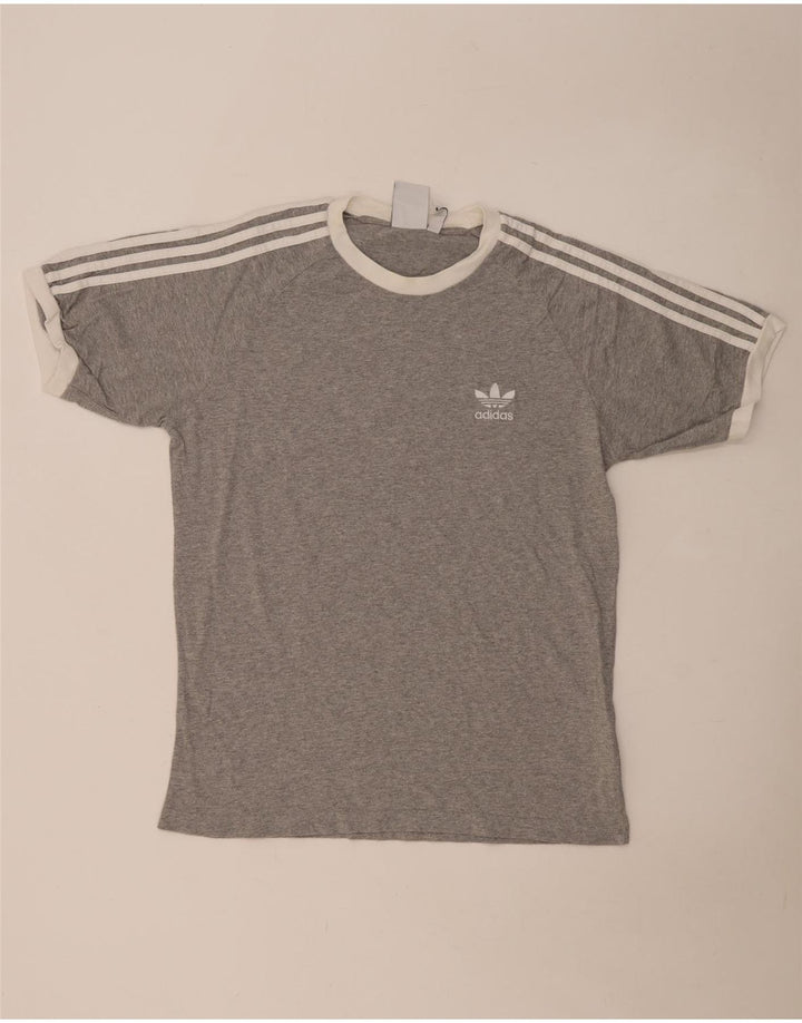 T-shirt da uomo Adidas Top grande in cotone chiazzato grigio