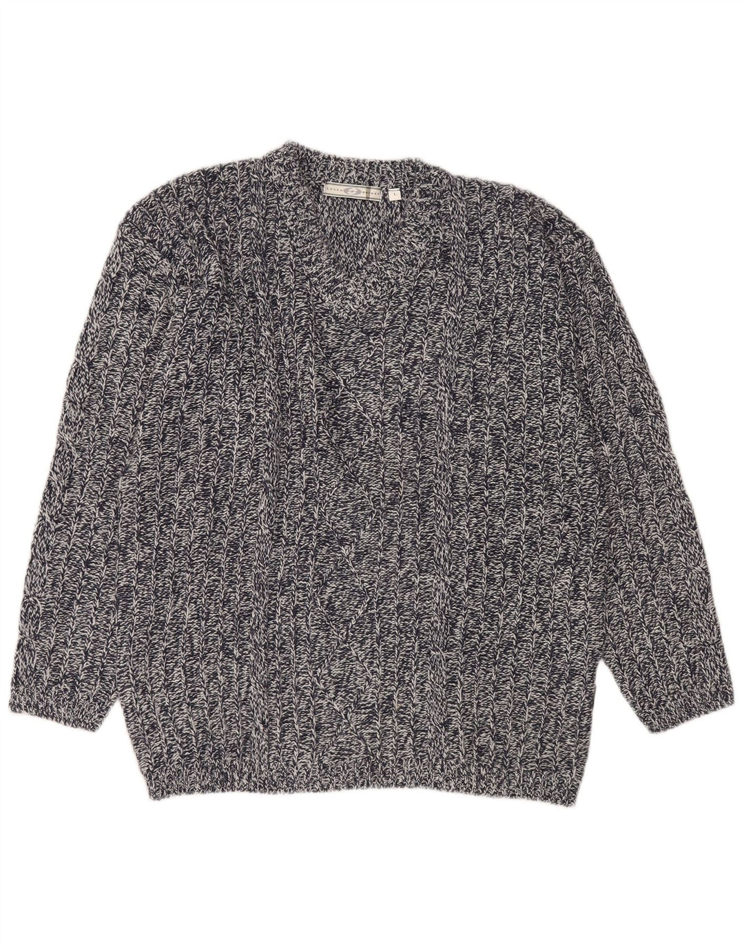 Maglione da uomo con scollo a V Lotto, grande, in acrilico screziato blu navy