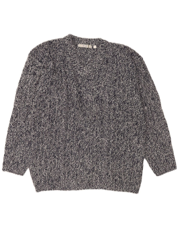 Maglione da uomo con scollo a V Lotto, grande, in acrilico screziato blu navy