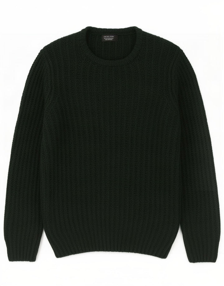 Maglione girocollo da uomo Zara in acrilico verde medio