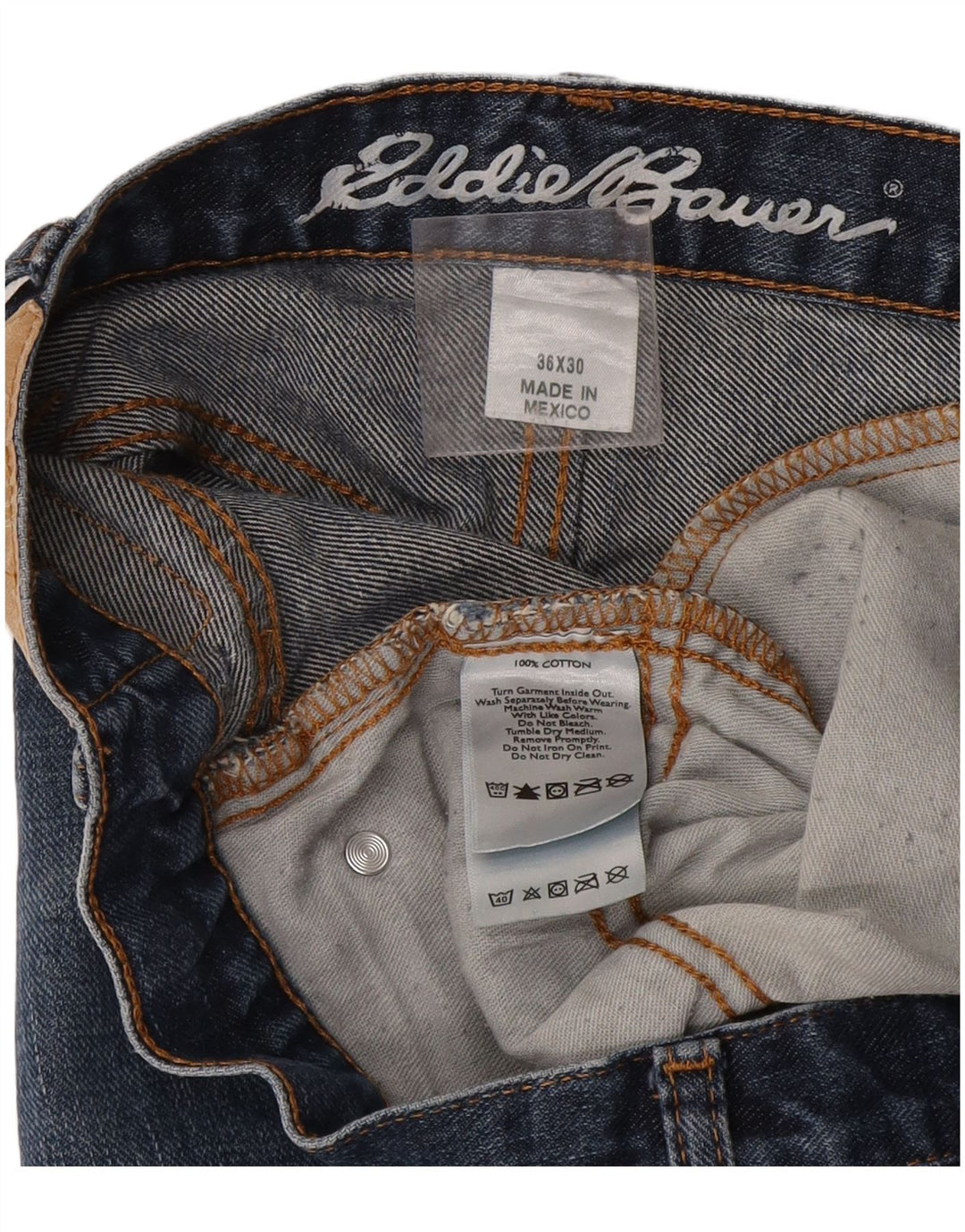 Jeans dritti da uomo Eddie Bauer W36 L30 cotone blu
