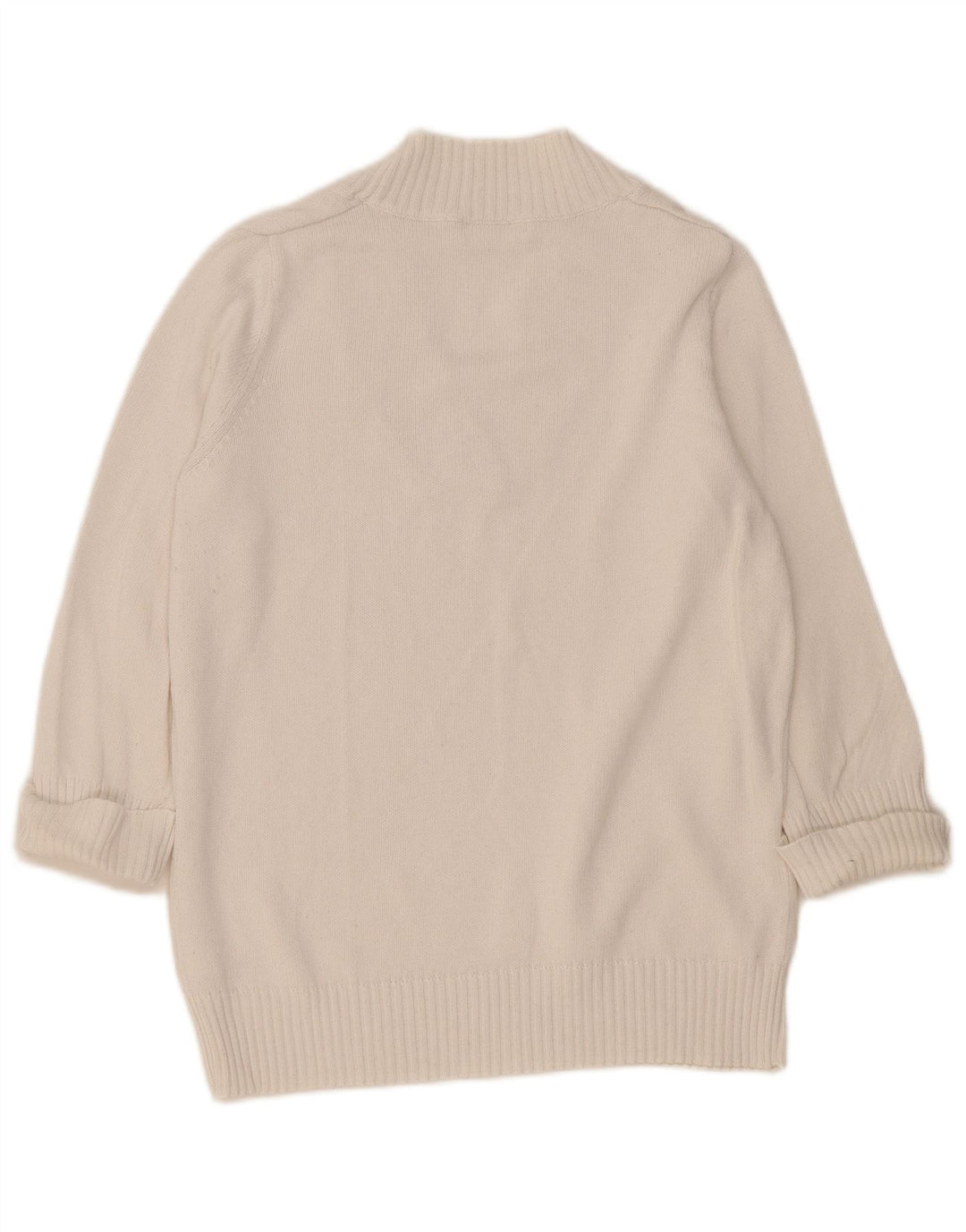 Maglione maglione con scollo a V da donna Marks & Spencer UK 16 grande cotone bianco