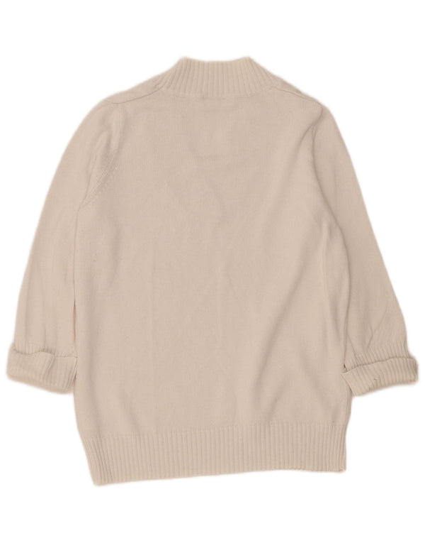 Maglione maglione con scollo a V da donna Marks & Spencer UK 16 grande cotone bianco