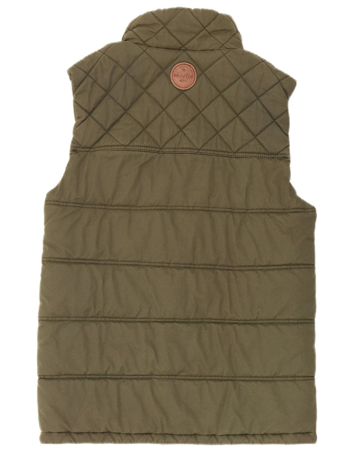 Gilet imbottito da uomo Weird Fish UK 38 piccolo poliestere verde