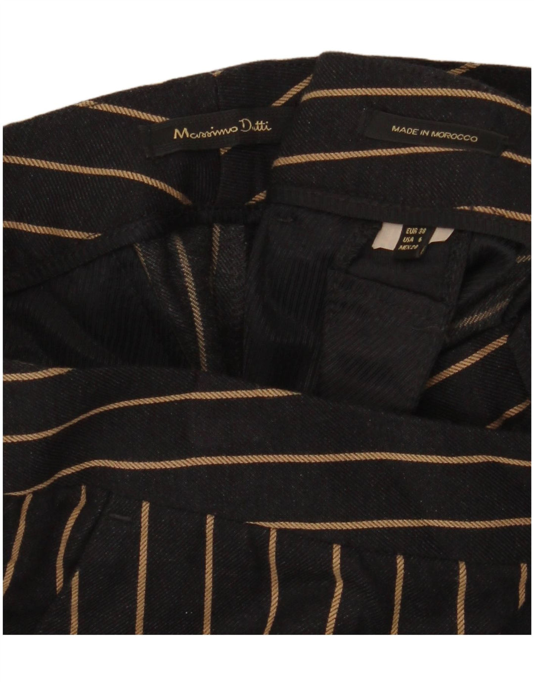 MASSIMO DUTTI Pantaloni chino da donna a vita alta EU 38 Small W28 L28 Nero