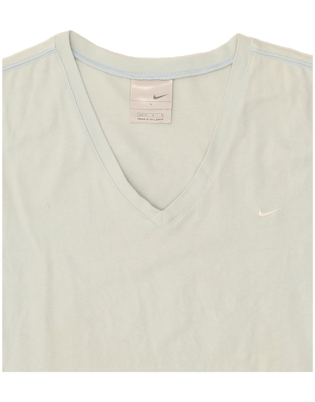 NIKE Womens T-Shirt Top US 12-14 Large Grey Cotton Vintage Nike and Second-Hand Nike from Messina Hembry 