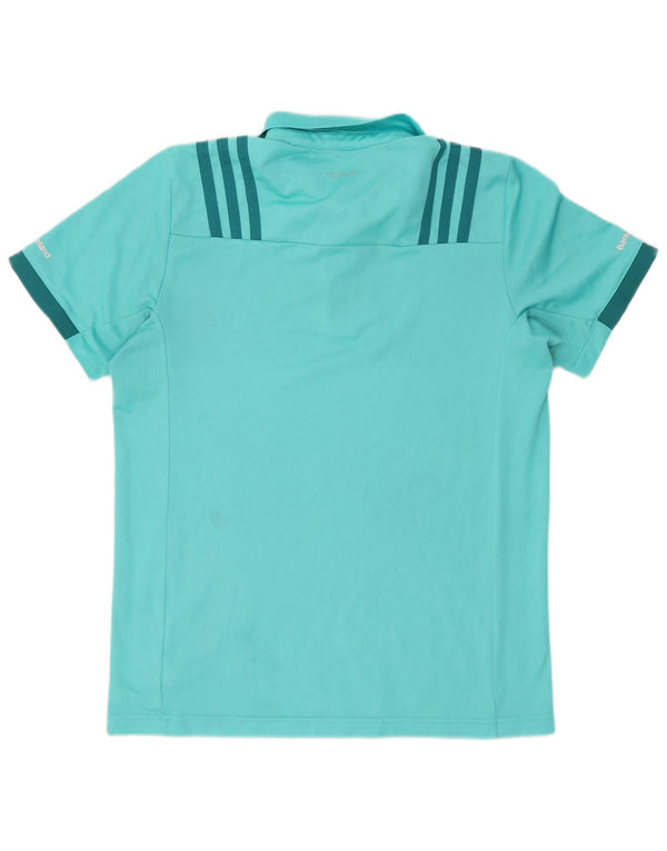 Polo grafica da uomo Adidas Munster Rugby, grande, in poliestere blu