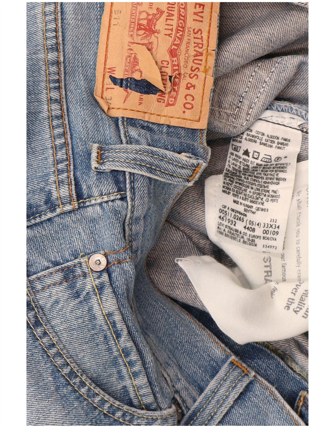 Jeans Levi's Uomo 511 Slim W33 L34 Cotone Blu