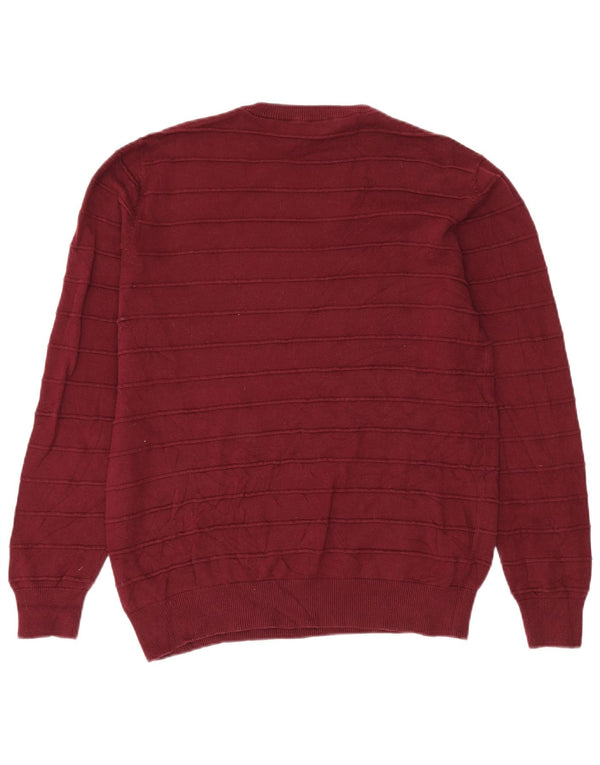 CREW CLOTHING Maglione da uomo girocollo grande in cotone bordeaux