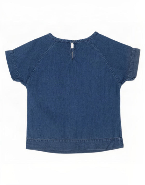 Top in camicetta di jeans da donna Marks & Spencer UK 12 Cotone blu medio