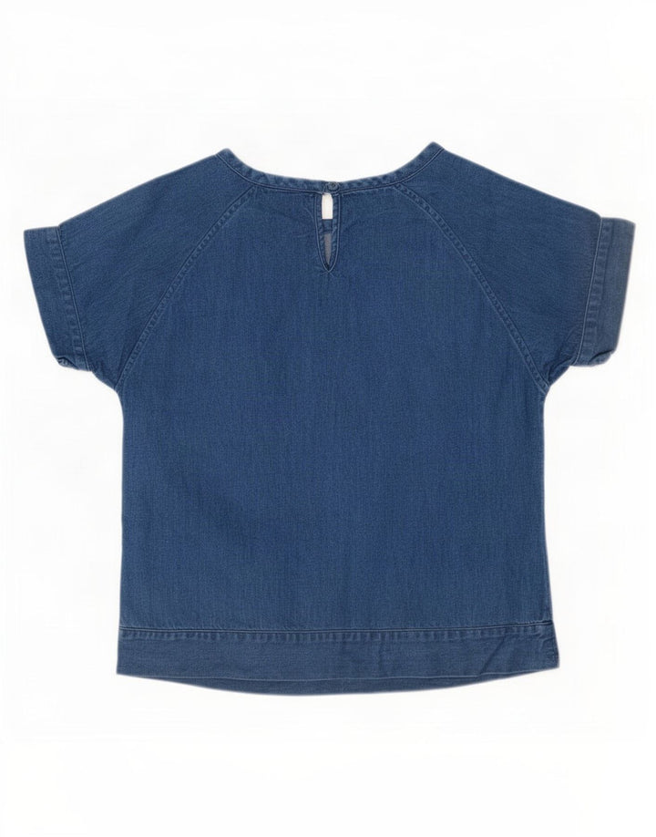 Top in camicetta di jeans da donna Marks & Spencer UK 12 Cotone blu medio