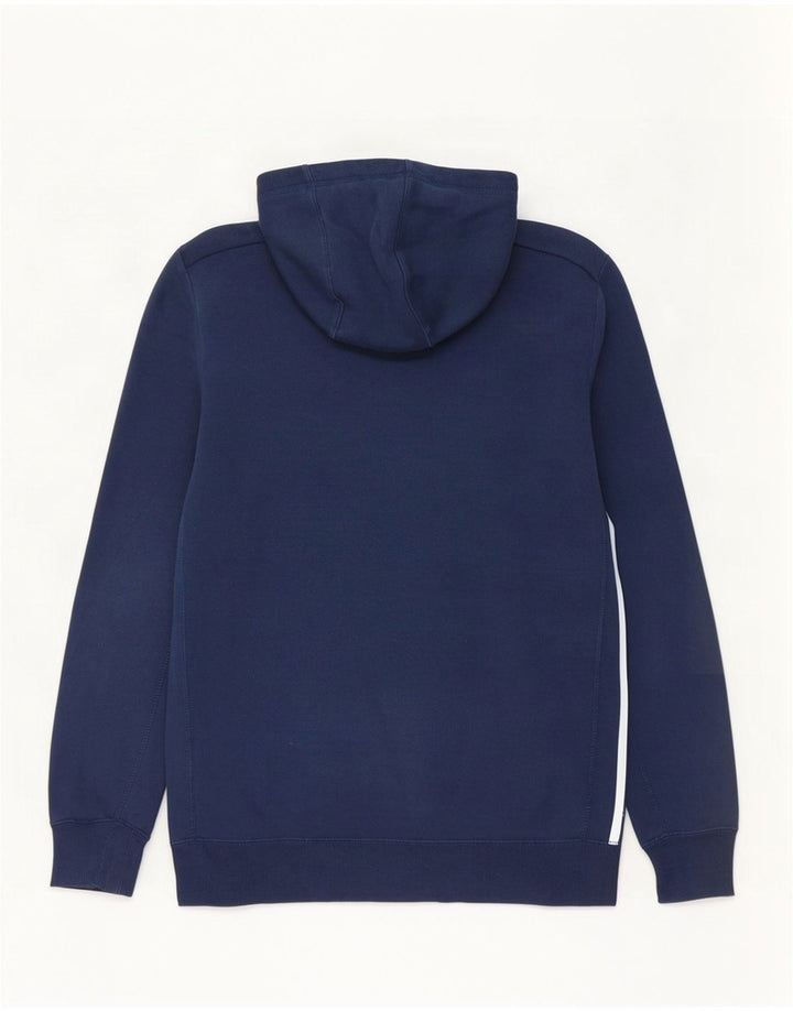 Felpa con cappuccio da uomo Adidas media in cotone blu navy