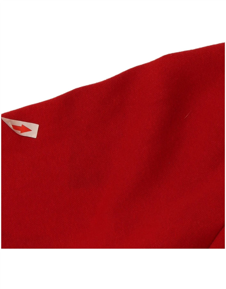 Felpa con cappuccio da uomo Adidas in cotone rosso medio