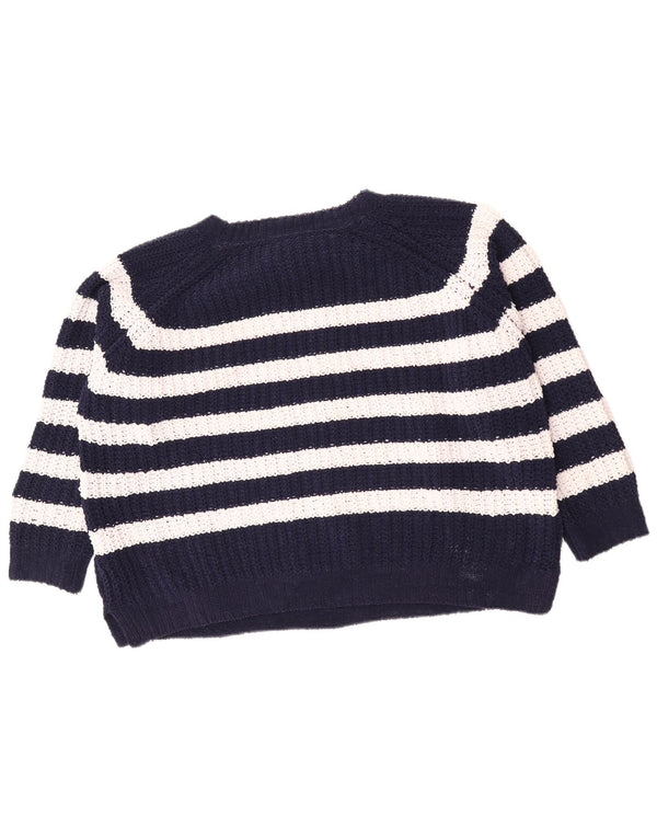 Joules Maglione da donna con scollo a barchetta UK 18 XL Poliestere a righe blu navy
