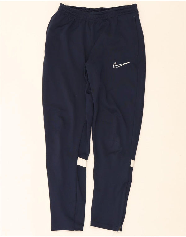 Nike Boys Dri Fit Tracksuit Trousers 13-14 Years XL Navy Blue Colourblock