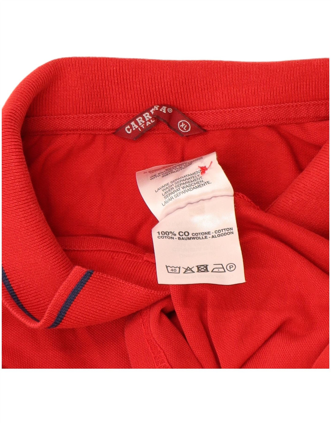 Polo Carrera da uomo XL in cotone rosso