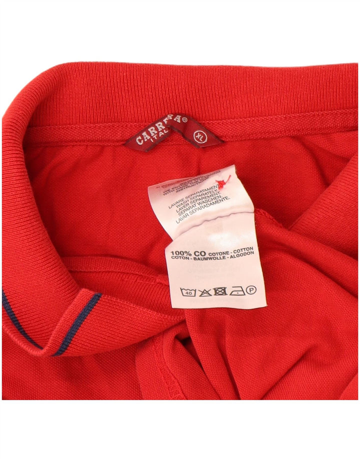 Polo Carrera da uomo XL in cotone rosso