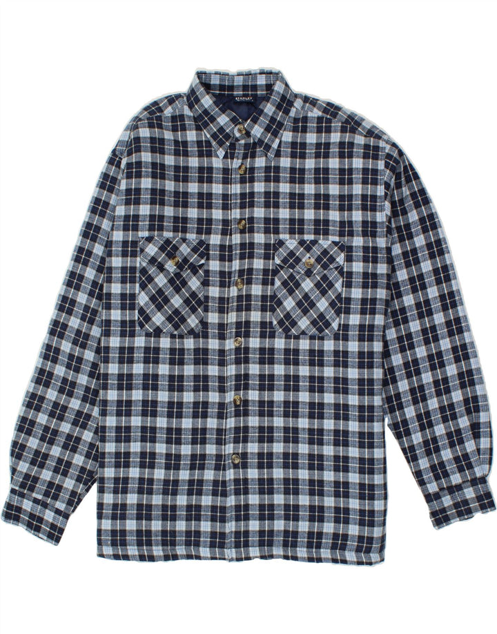 STANLEY Mens Lumberjack Flannel Shirt Large Blue Check Polyester Vintage Stanley and Second-Hand Stanley from Messina Hembry 