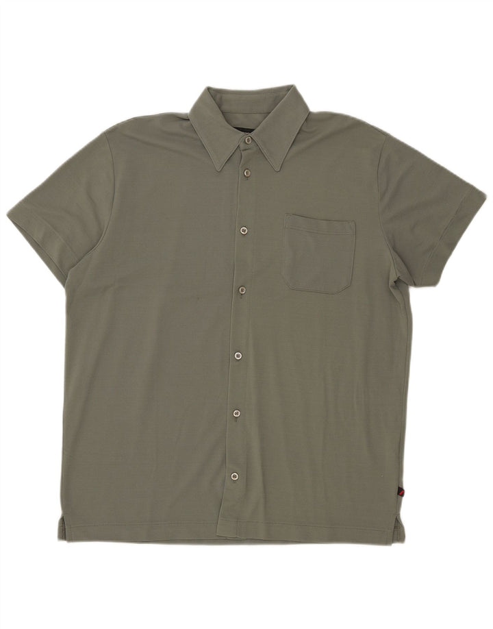 Camicia a maniche corte da uomo Marlboro Classics XL Khaki Tactel
