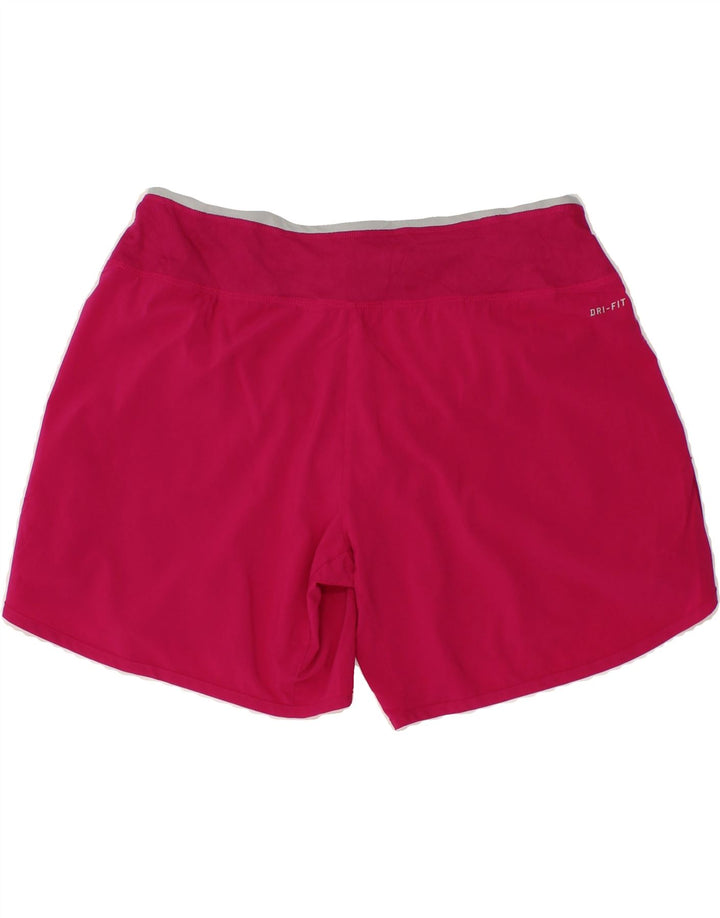 NIKE Womens Dri Fit Sport Shorts UK 14 Medium Burgundy Polyester Vintage Nike and Second-Hand Nike from Messina Hembry 
