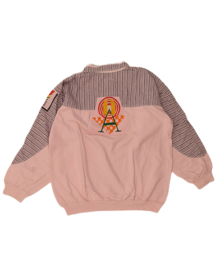 Felpa con grafica oversize da donna vintage UK 14 rosa medio