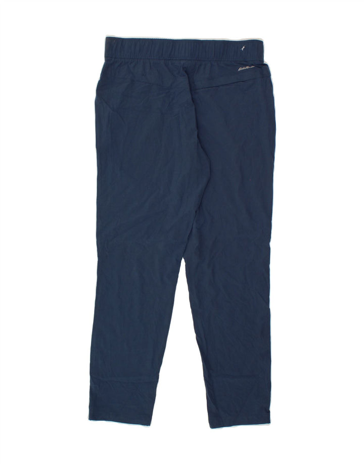 EDDIE BAUER Womens Slim Casual Trousers Small W28 L30 Navy Blue Polyester Vintage Eddie Bauer and Second-Hand Eddie Bauer from Messina Hembry 