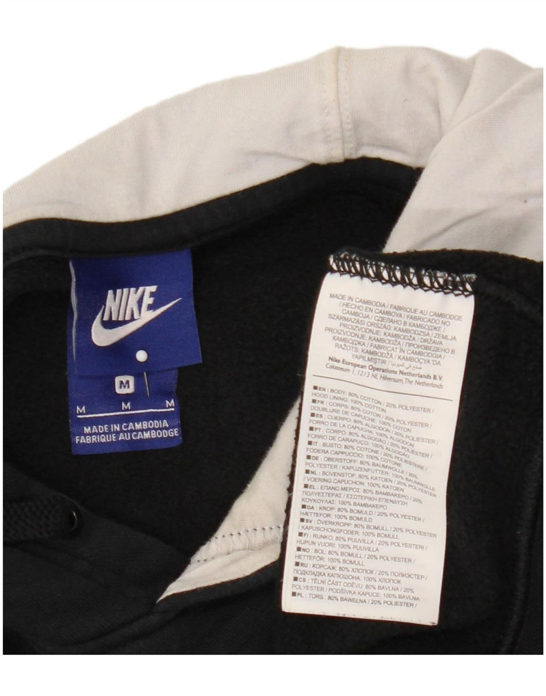 Felpa con cappuccio grafica Nike da uomo in cotone nero medio