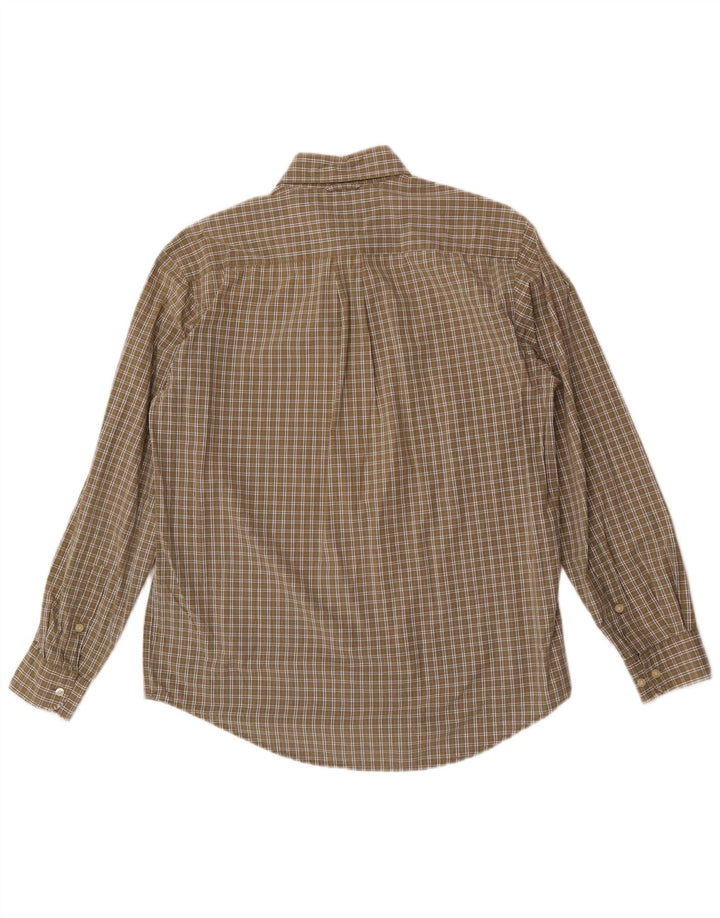 Camicia da uomo Tommy Hilfiger in cotone a quadri kaki medio