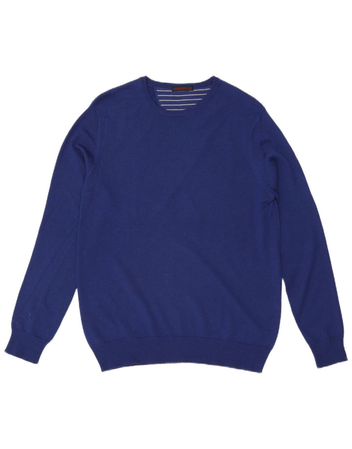 Maglione maglione girocollo da uomo Carrera blu medio in lana