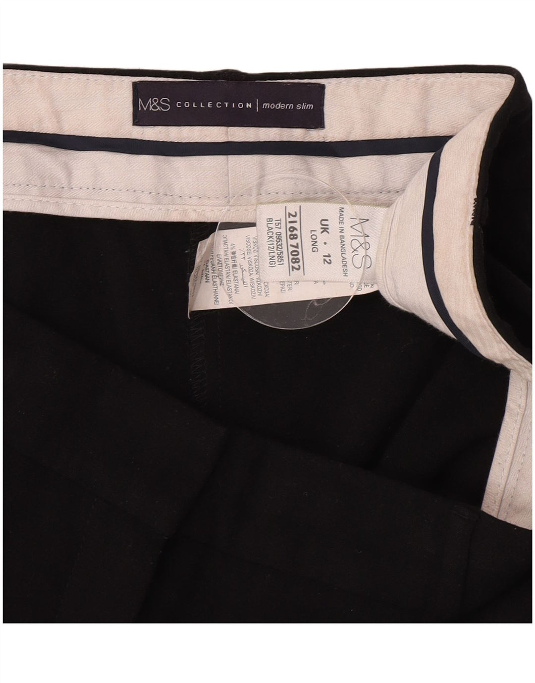 Pantaloni da abito slim moderni da donna Marks & Spencer UK 12 medi W30 L31 neri
