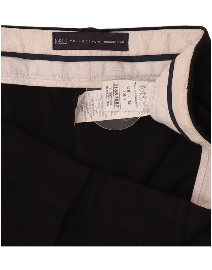 Pantaloni da abito slim moderni da donna Marks & Spencer UK 12 medi W30 L31 neri