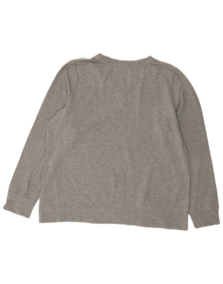 L.L.BEAN Felpa con grafica da donna Maglione UK 16 Large Grigio Cotone