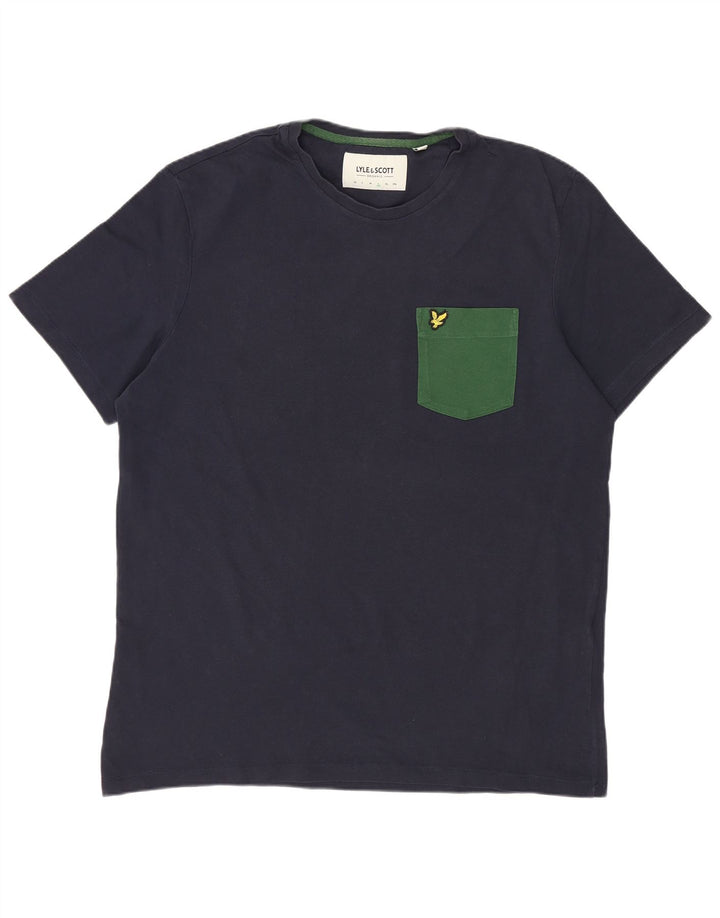 T-shirt da uomo Lyle & Scott Top grande in cotone blu navy