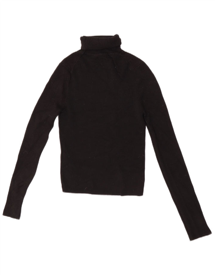 Maglione corto da donna Zara con collo alto UK 12 viscosa nera media