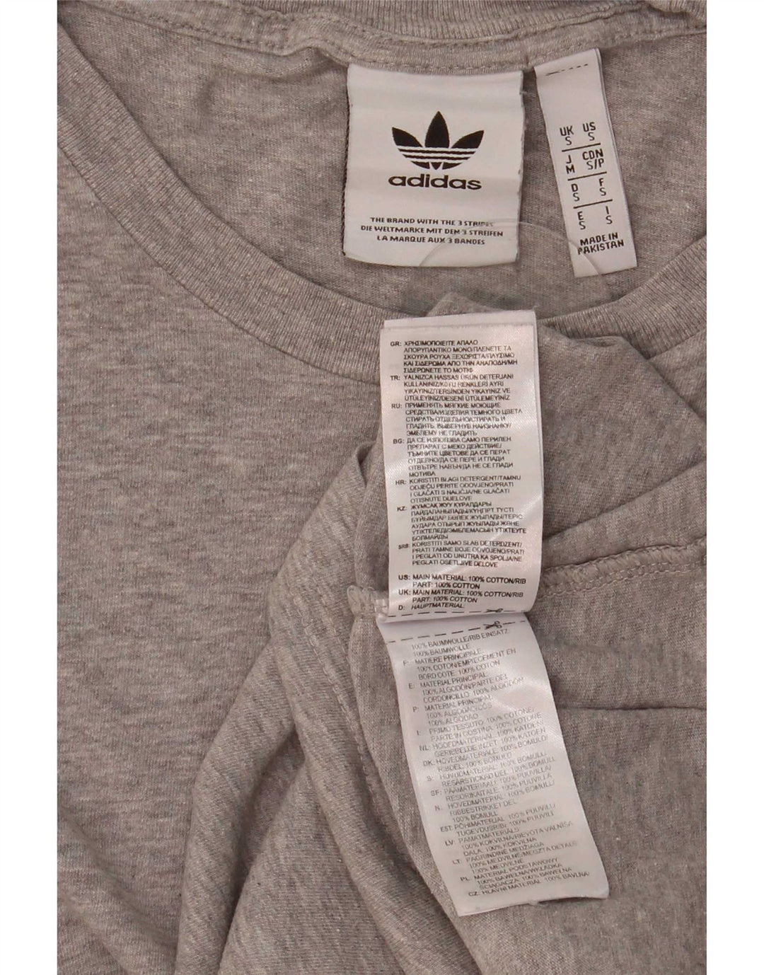 T-shirt Adidas da uomo Top Small in cotone grigio