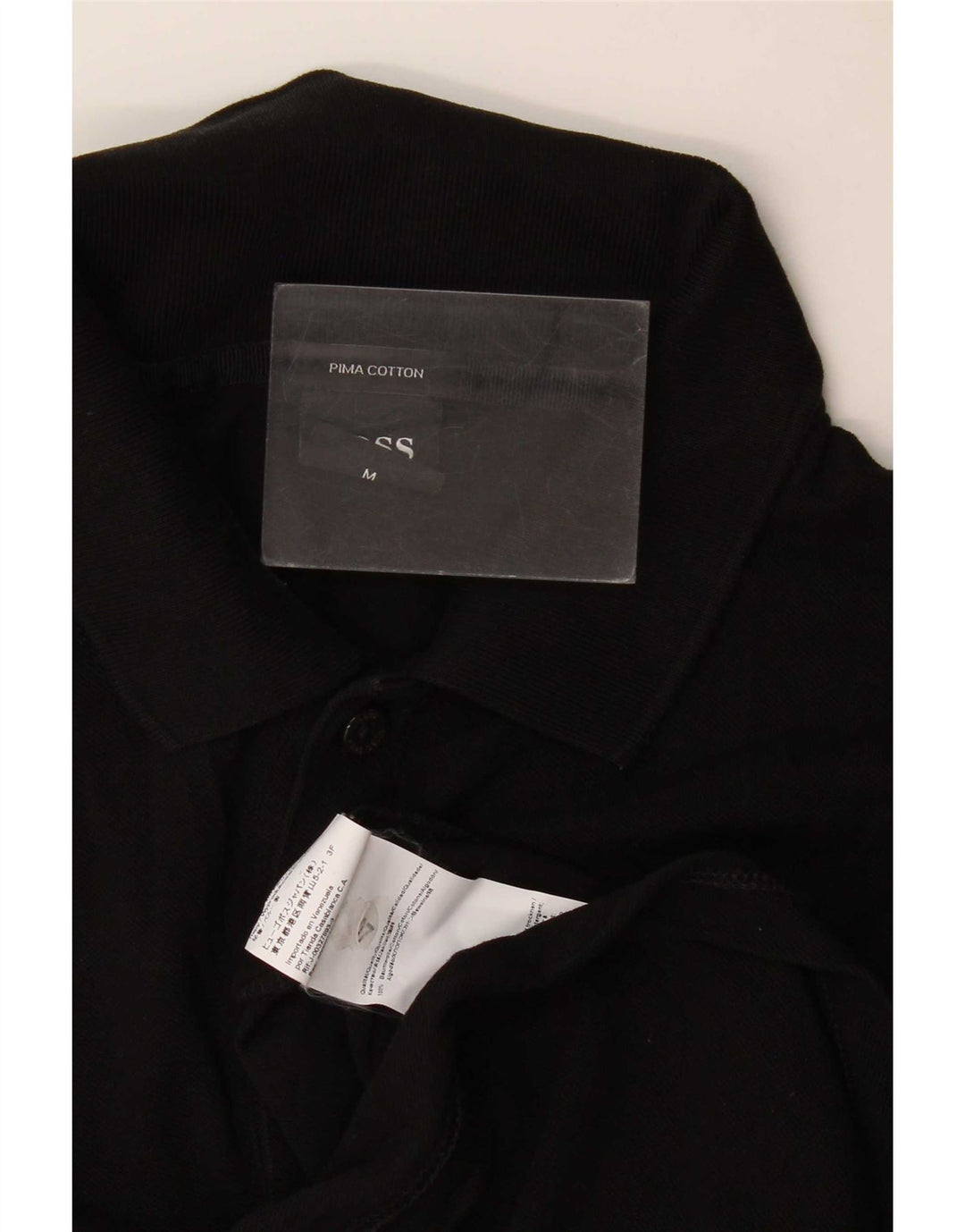 Polo da uomo Hugo Boss in cotone nero medio