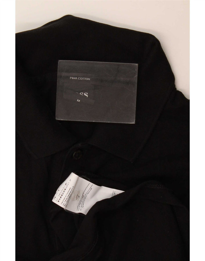 Polo da uomo Hugo Boss in cotone nero medio
