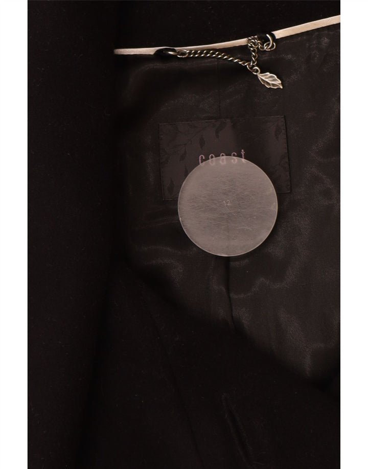 Cappotto doppiopetto da donna Coast UK 12 lana nera media