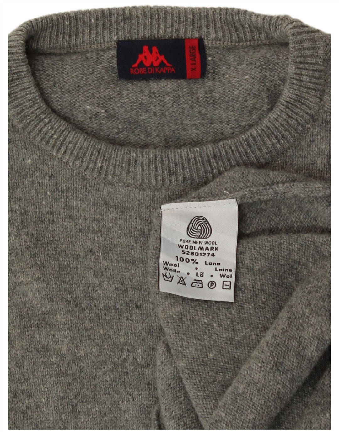 Maglione Kappa Uomo Girocollo XL Grigio Lana