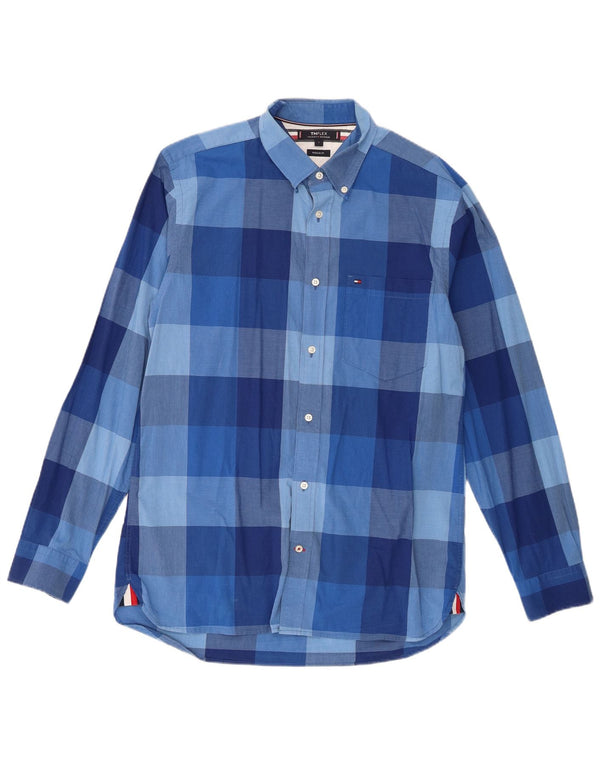 Tommy Hilfiger Uomo Regular Fit Camicia Large Blu in cotone a quadretti
