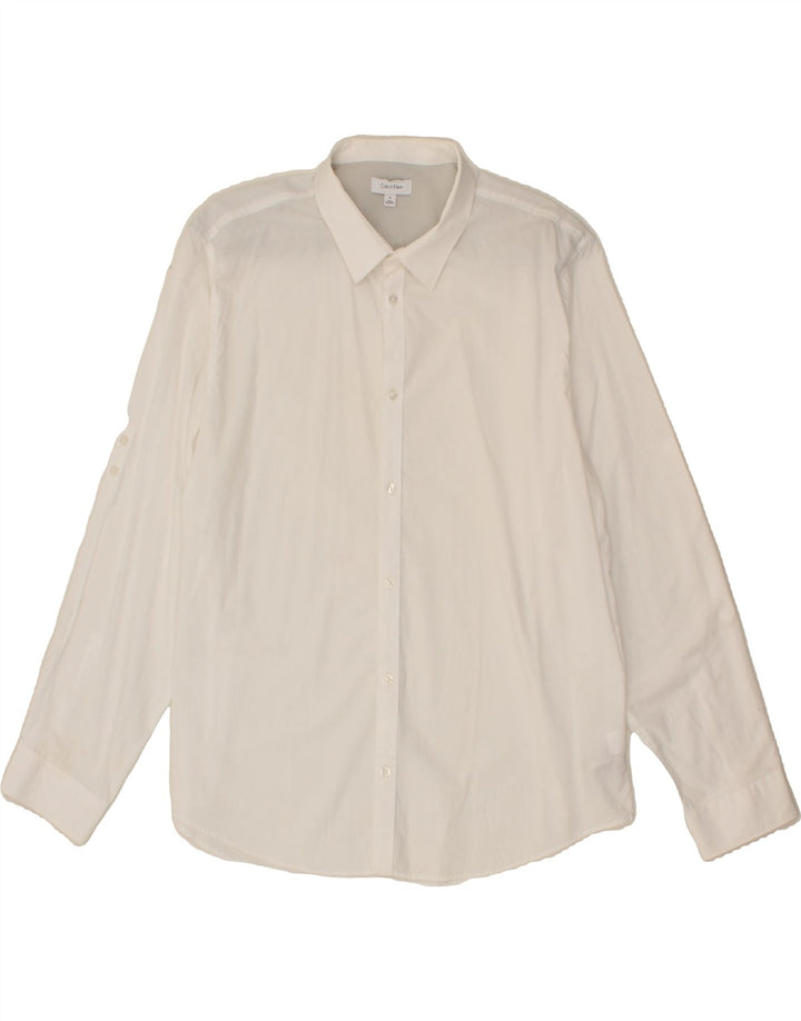 CALVIN KLEIN Mens Shirt XL White Cotton Vintage Calvin Klein and Second-Hand Calvin Klein from Messina Hembry 
