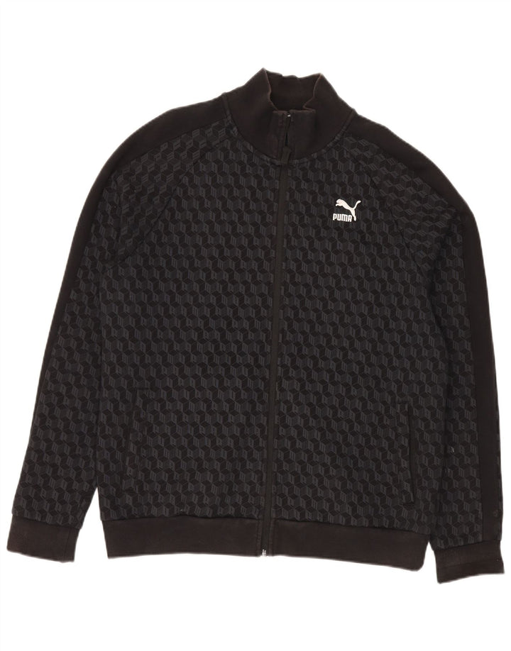Giacca da ginnastica grafica da uomo Puma Large in cotone geometrico nero
